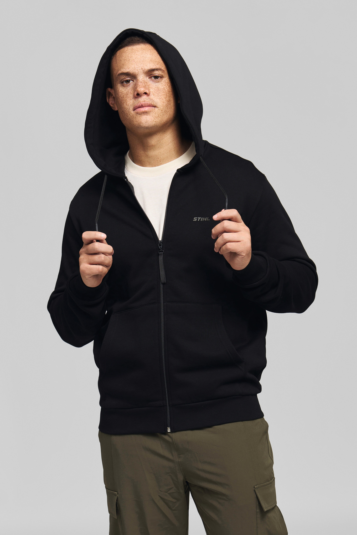 Felpa con cappuccio STIHL 100 REFLECTIVE nero