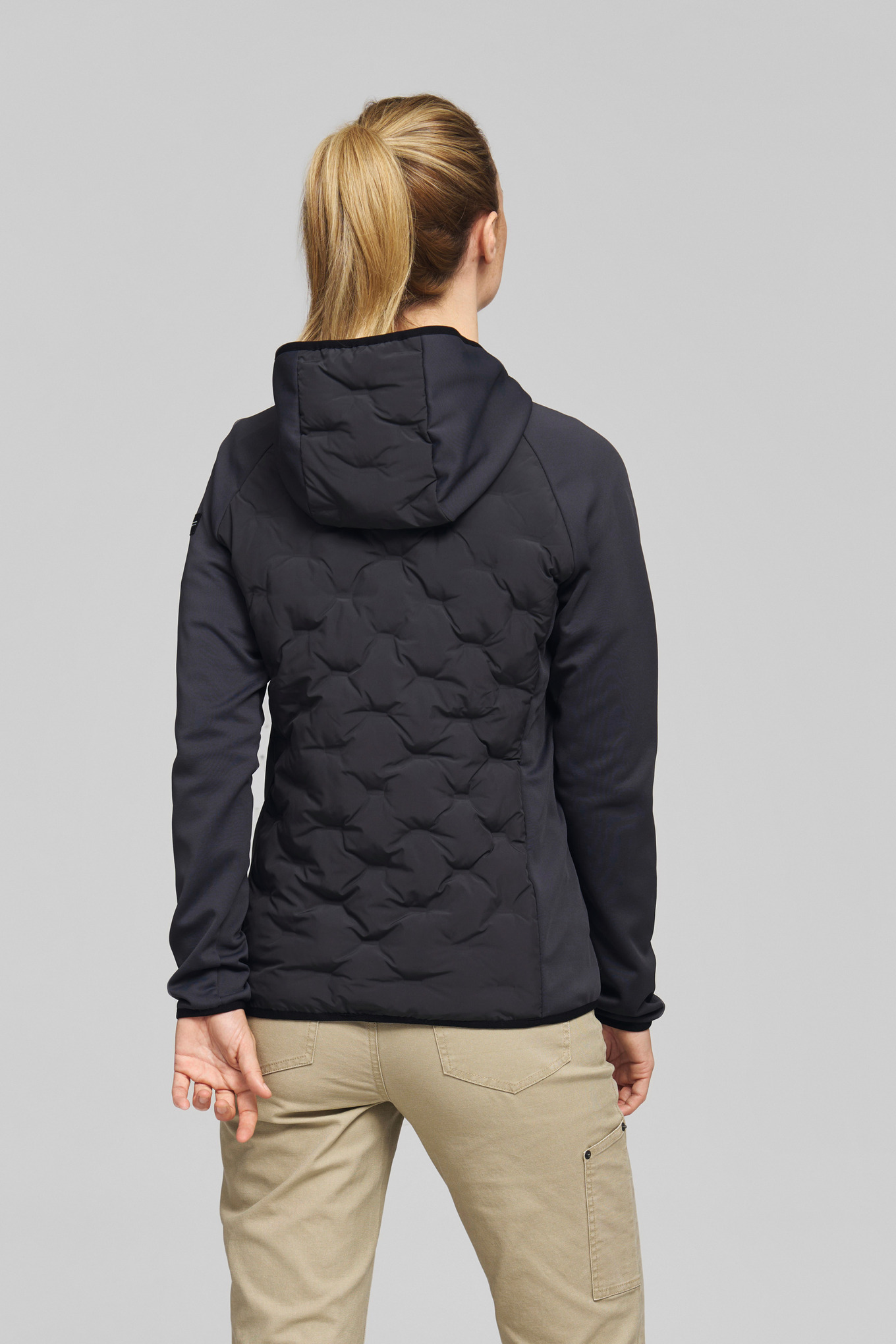 Jacke HYBRID HOOD grau Damen