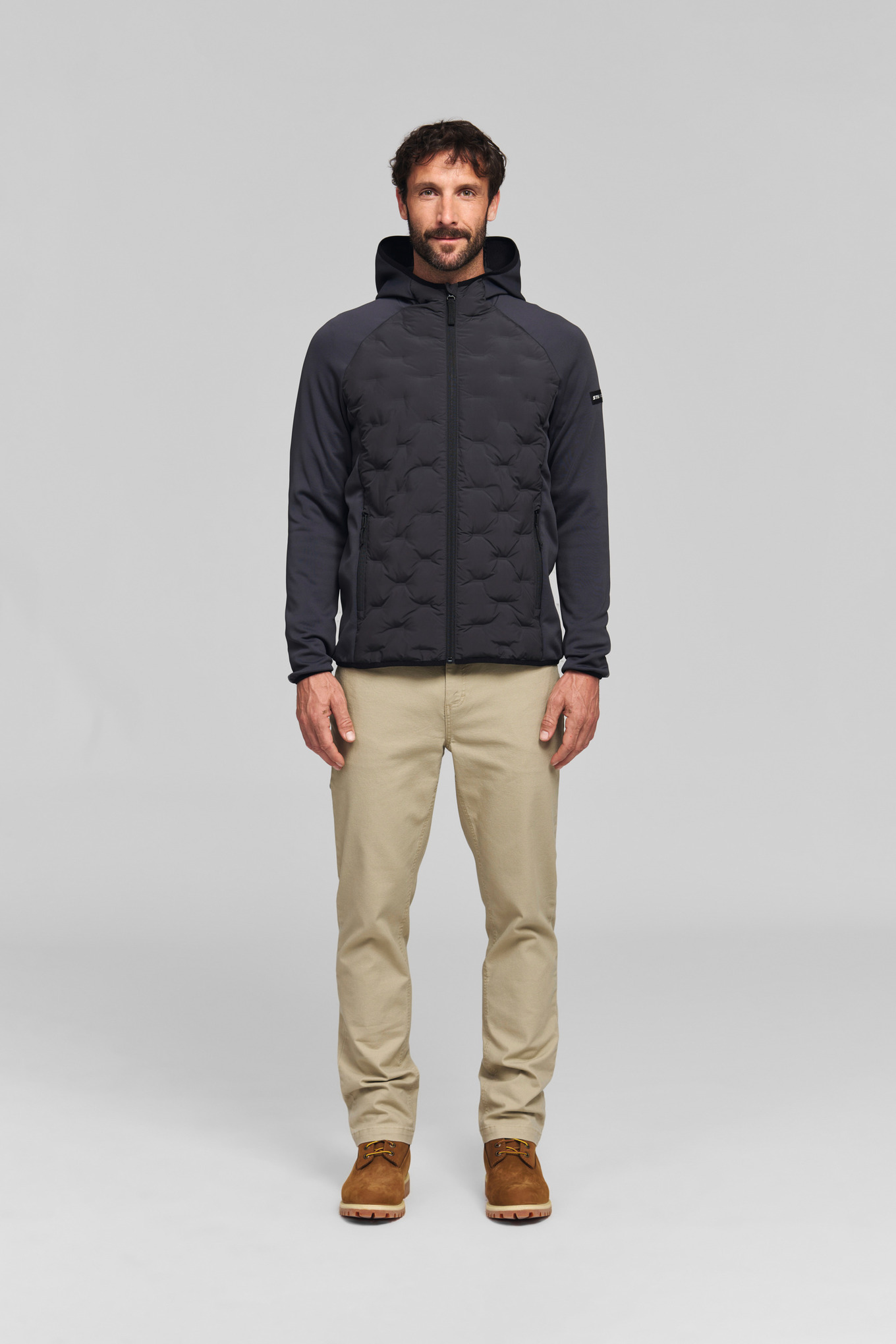 Jacke HYBRID HOOD grau Herren