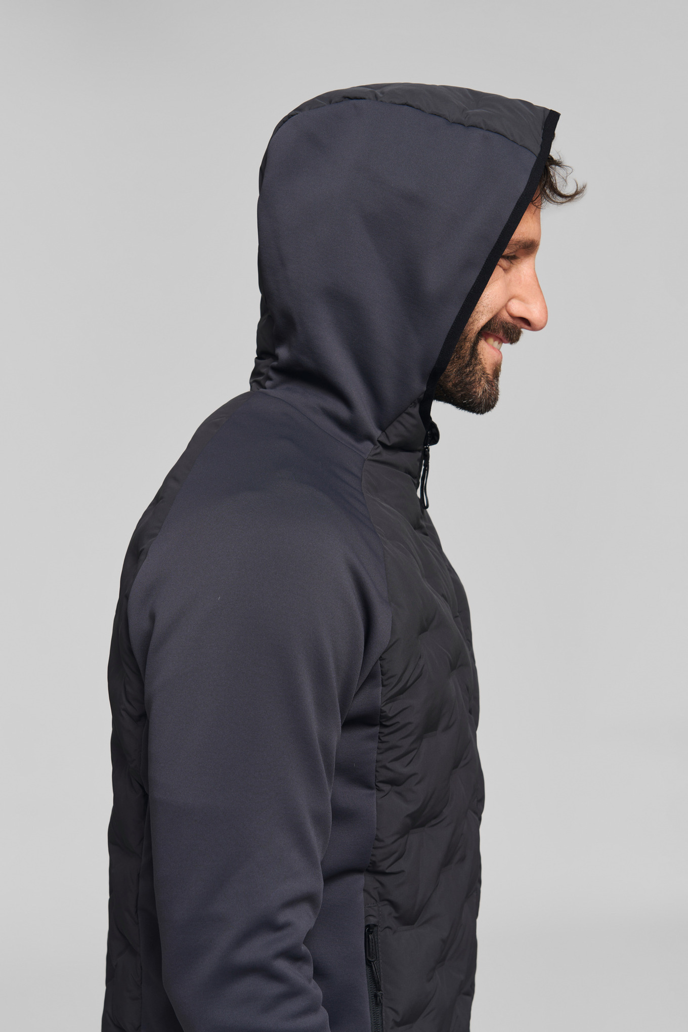 Jacke HYBRID HOOD grau Herren
