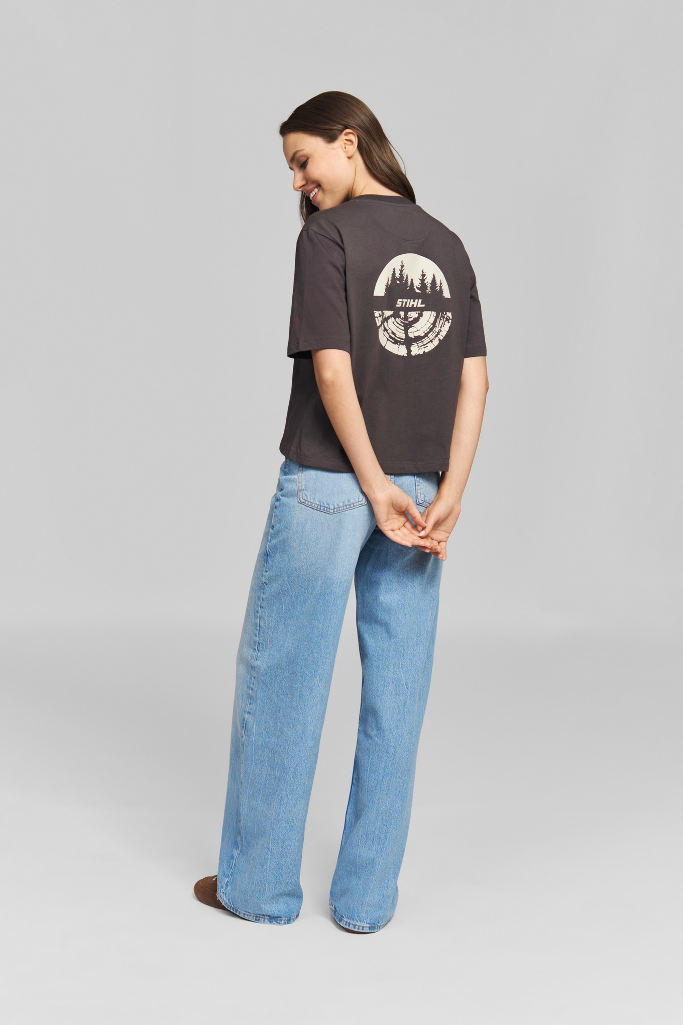 T-Shirt TREE CIRCLE grau Damen