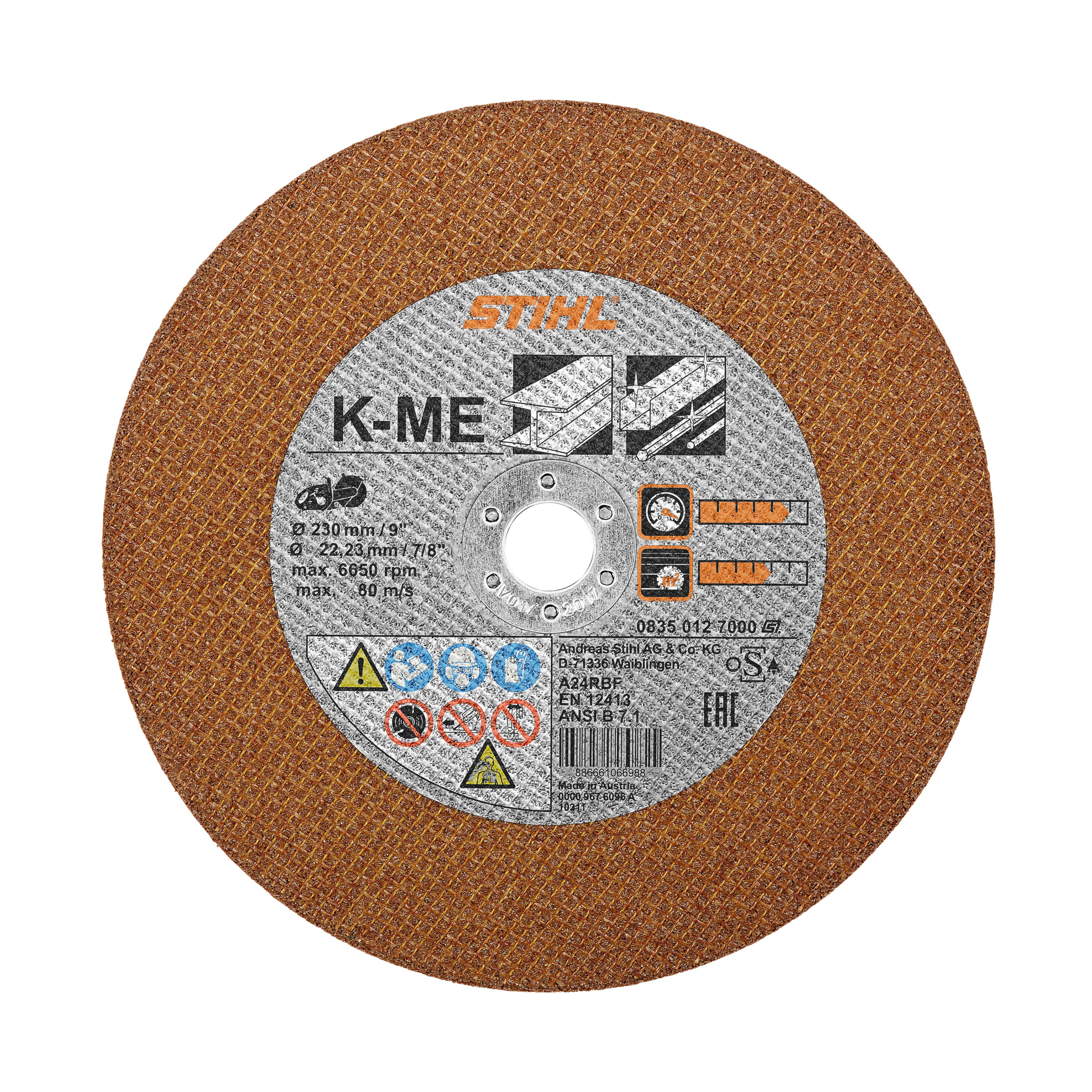 Disque à découper en résine, acier de construction, K-ME, Ø 230mm/9"